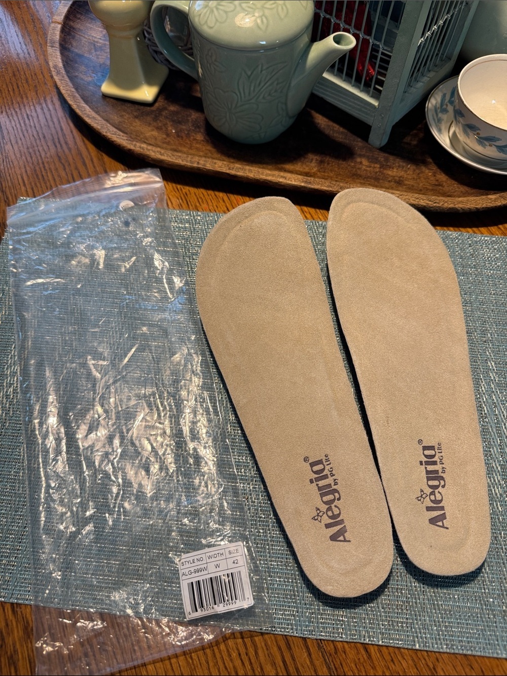 Alegria Womens Replacement Insoles - Tan Wide Width NEW - Size 42